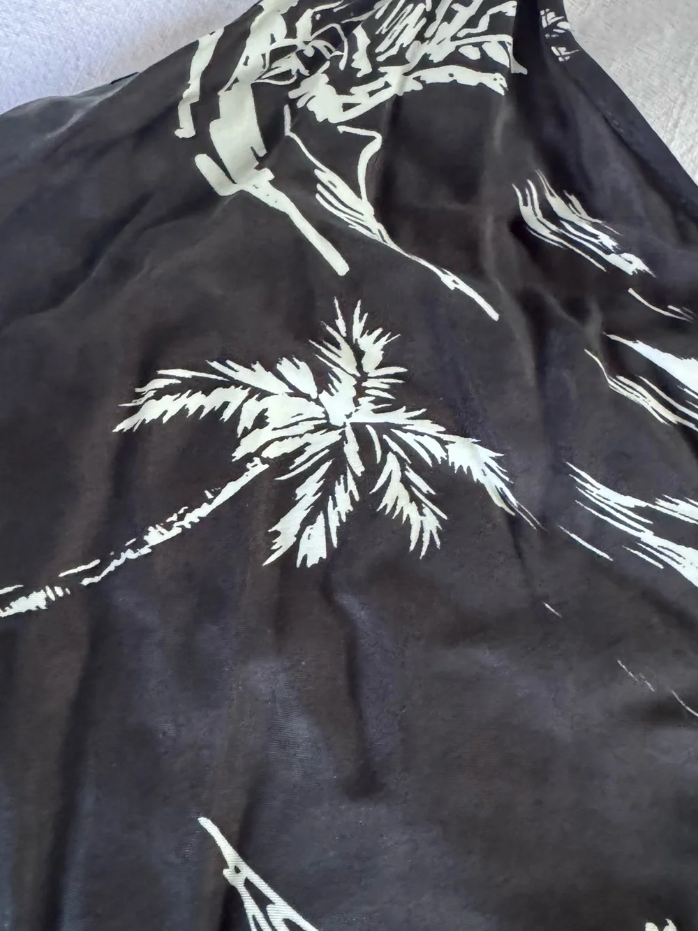 Left On Friday Black and Cream Palm Print Tank Top - Picture 4 of 4
